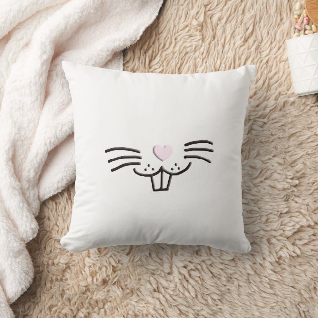 Coussin Drôle mignon lapin de Pâques dessin animé du visag (Couverture)