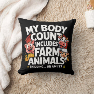 Coussin Drôle Mon nombre de cadavres comprend les animaux 