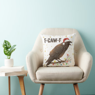 Coussin Drôle Noël Corbeau Corbeau F-CAW- F