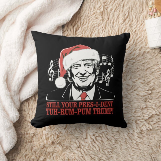Coussin Drôle Noël Président Trump Pyjamas Vilains Noël (Couverture)