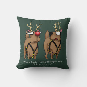 Coussin Drôle Noël Reindeer Humour de nez