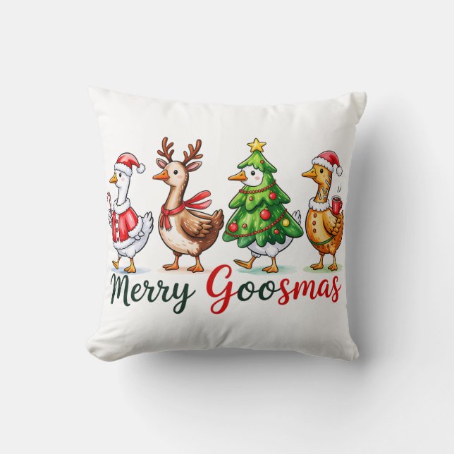Coussin Drôle Noël Silly Goose (Recto)