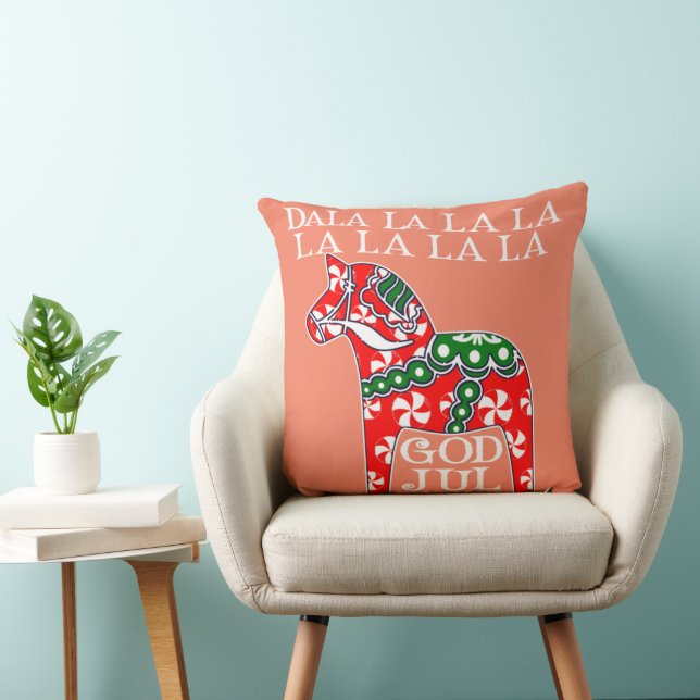 Coussin Drôle Noël suédois Dieu Jul Dala Horse Dalahos (Chaise)