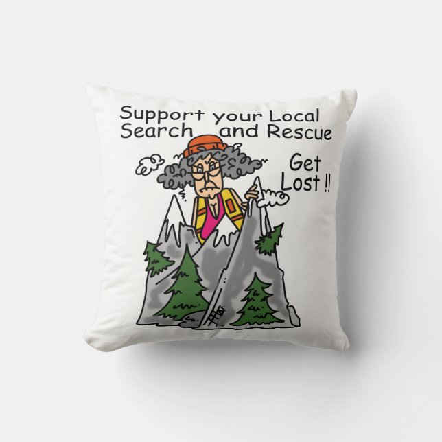 Coussin Drôle obtenez perdu (Recto)