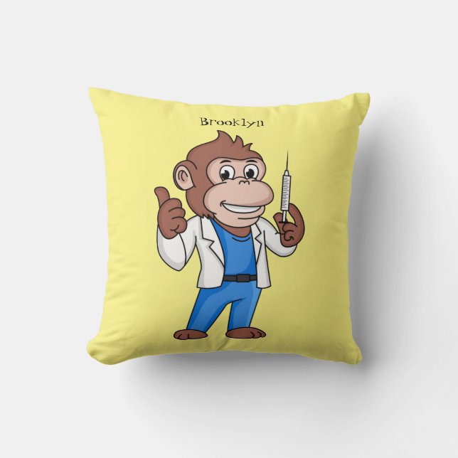 Coussin Drôle orangoutan dessinateur docteur (Recto)