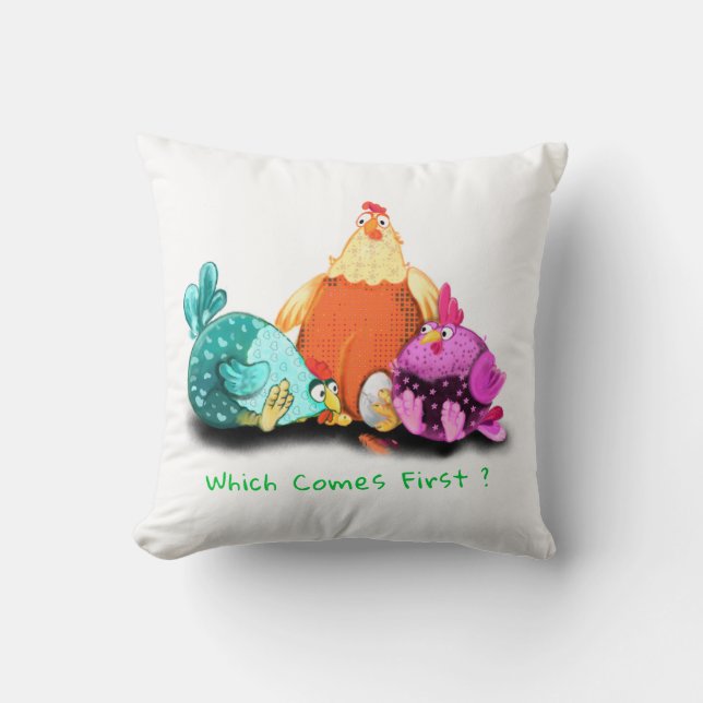 Coussin Drôle Oreille de poulets de ferme - Texte personna (Recto)