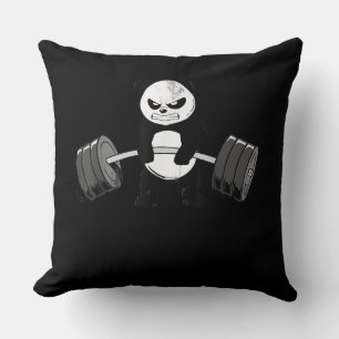 Coussin Drôle Panda Entraînement Kitten Gym Deadlift Puiss