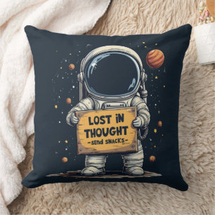 Coussin Drôle perdu dans la pensée astronaute l'illustrati