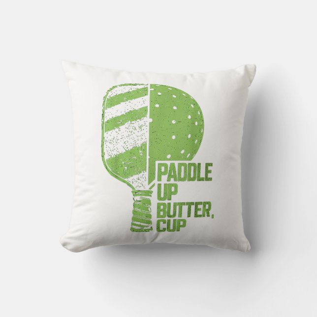 Coussin Drôle Pickleball Paddle Up Butter Cup (Recto)