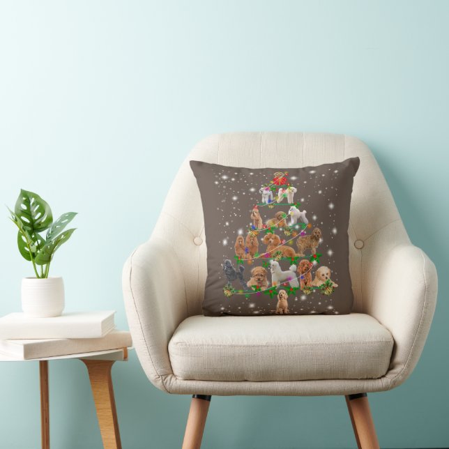 Coussin Drôle Poodle Costume d'ornement de décoration Arbr (Chaise)
