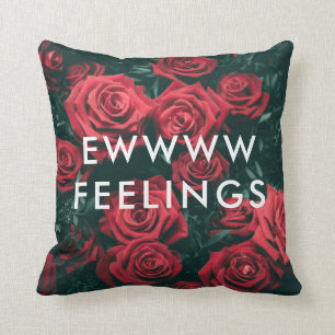 Coussin Drôle Saint-Valentin Ewww Sentiments Roses rouges