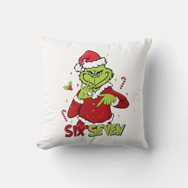 Coussin Drôle Six Sept Meme Noël | Viral 6 7 Moyen Mec (Recto)