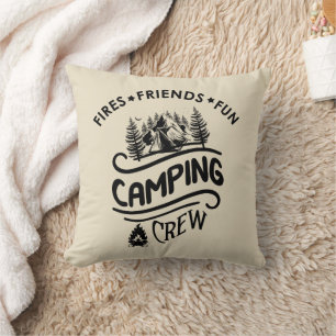 Coussin Drôle slogan de l'équipe de camping camper amis ca