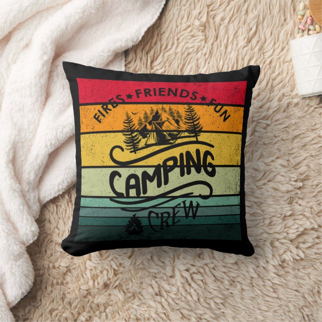 Coussin Drôle slogan de l'équipe de camping fun camper ami (Couverture)