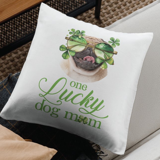Coussin Drôle St Patrick's Day Chien Maman Photo personnal (Créateur téléchargé)