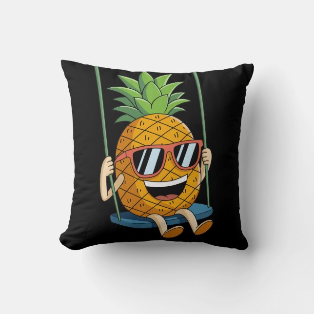 Coussin drôle swing ananas swinger Throw Pillow (Recto)