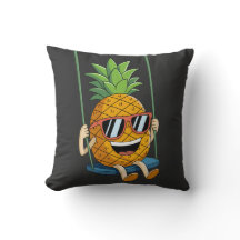 drôle swing ananas swinger Throw Pillows