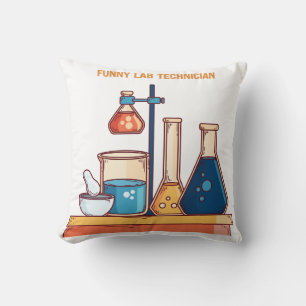 Coussin Drôle Technicien de laboratoire Conception graphiq