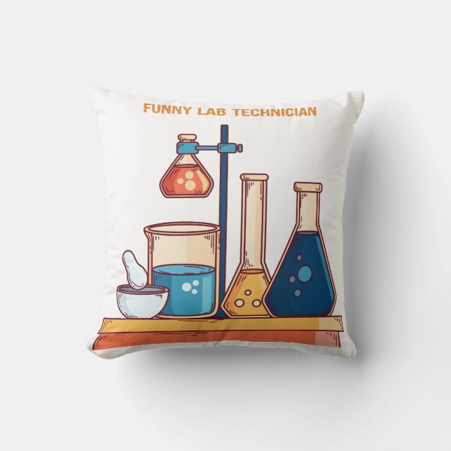 Coussin Drôle Technicien de laboratoire Conception graphiq (Recto)
