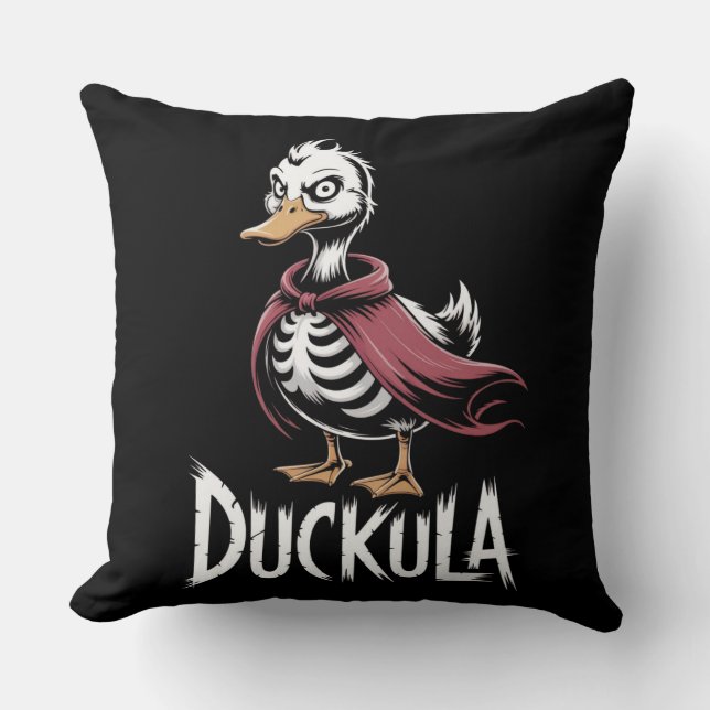 Coussin Drôle Vampire Duck Skeleton pour Halloween & Gothi (Recto)