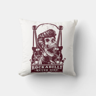 Coussin Drôle Vintage Rockabilly Skeleton