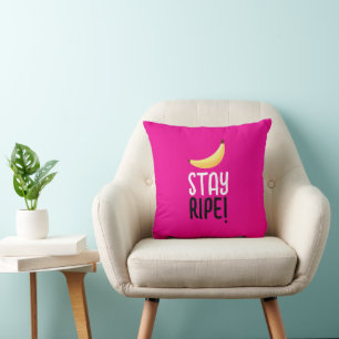 Coussin Drôles de faveurs de fête à la banane rétro éditab