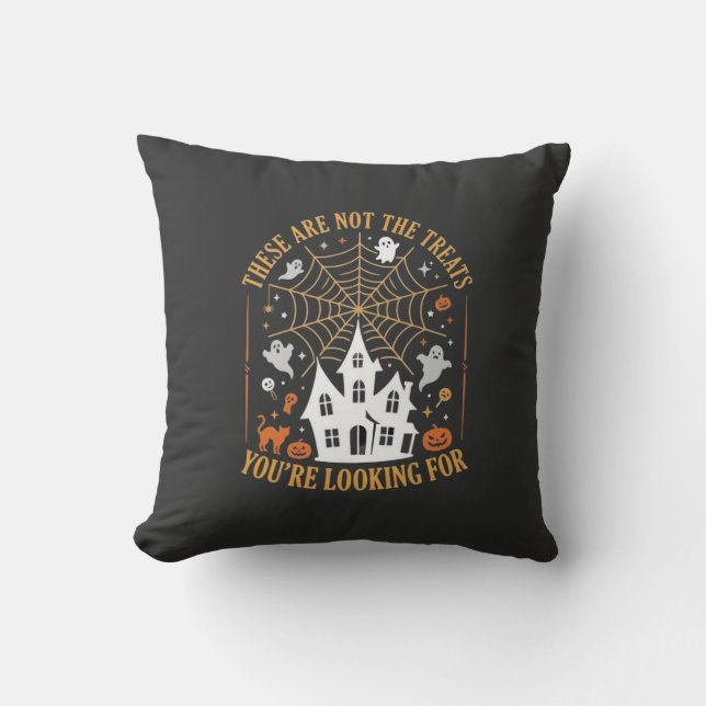 Coussin Drôles de friandises d'Halloween Fantôme Conceptio (Recto)