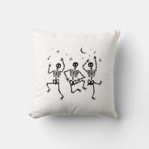 Coussin Drôles de squelettes de Halloween dansant Joyeux H