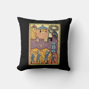 Coussin Dropping Rocks, Manesse de Codex du XIVe siècle