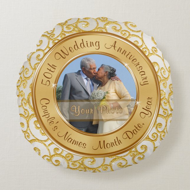 Coussin du 50e anniversaire personnalisé (Devant)