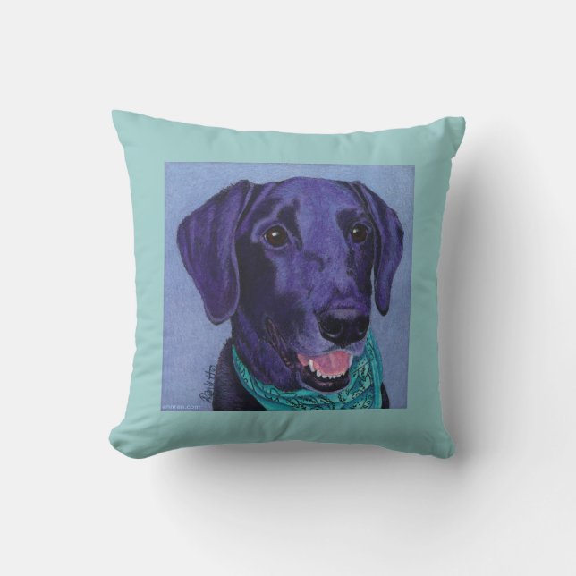 Coussin du Black Lab - "Gus" (Recto)