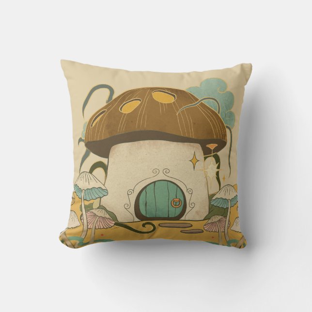 Coussin du Carré de forêt d'illustrations Brown (Recto)