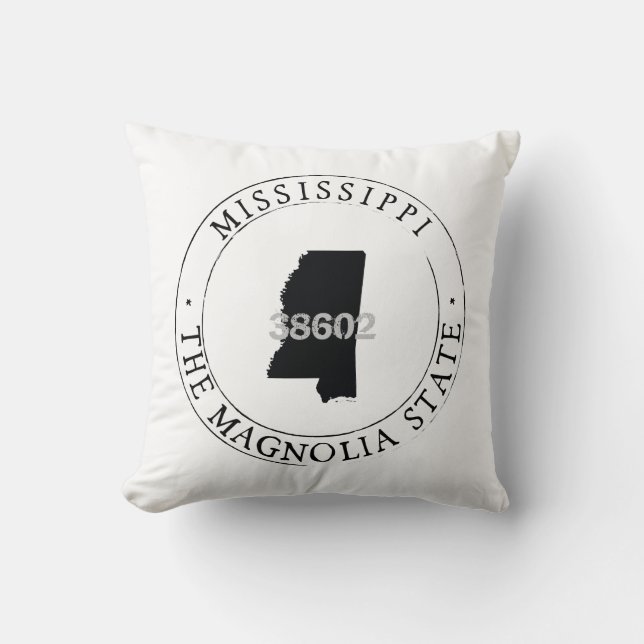 Coussin du code postal du Mississippi (Recto)