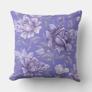 Coussin du concepteur d'aquarelle florale pourpre
