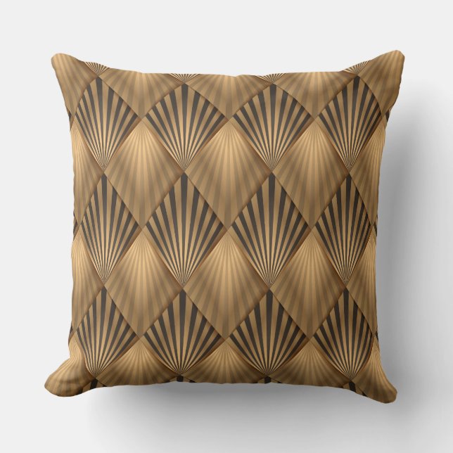 Coussin du concepteur géométrique Gold Diamond (Recto)