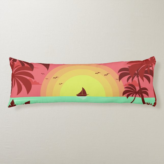 Coussin du corps d'illustration de plage (Devant)