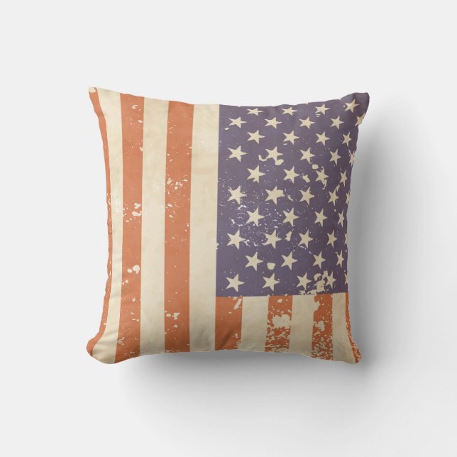 Coussin du drapeau rustique américain (Recto)
