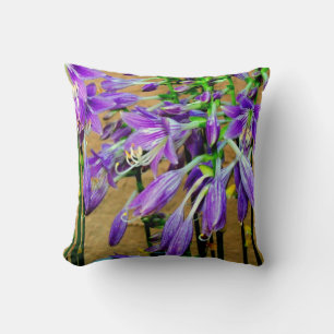 Coussin du jardin de fleurs violet Hosta