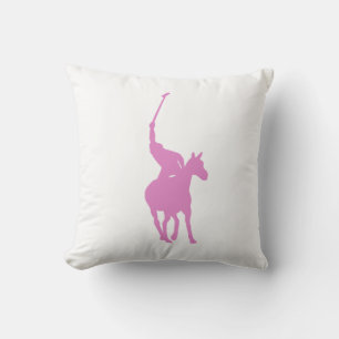 Coussin du joueur de polo rose
