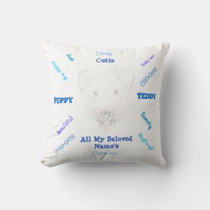 Coussin du nom du chien