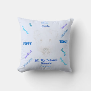 Coussin du nom du chien