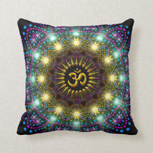 Coussin du symbole Om de Mandala de guérison