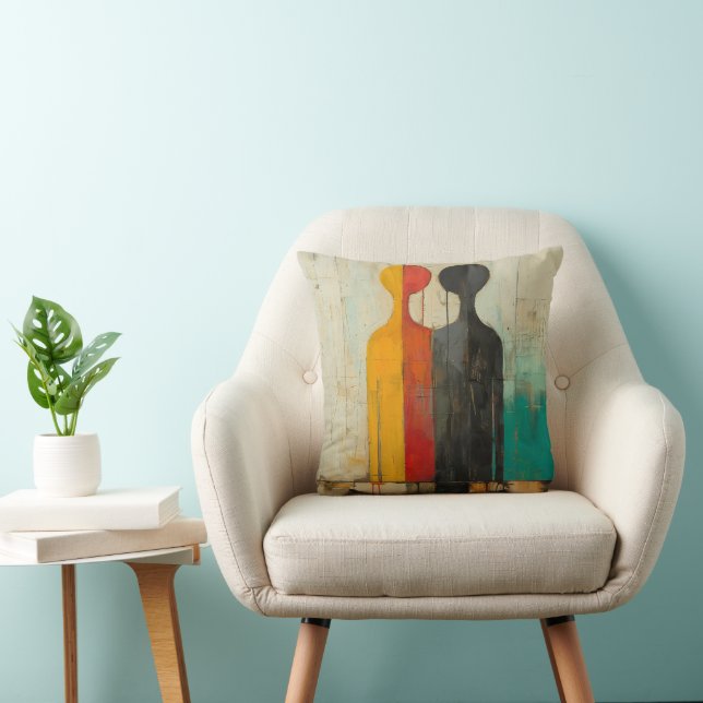 Coussin Dualité – Figures abstraites de lumière et d'ombre (Chaise)