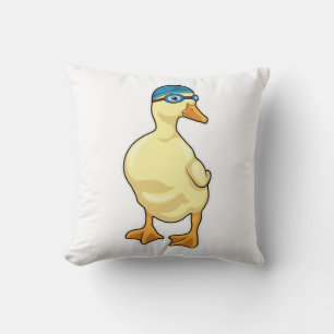 Coussin Duck at Swimming with Swimming goggles