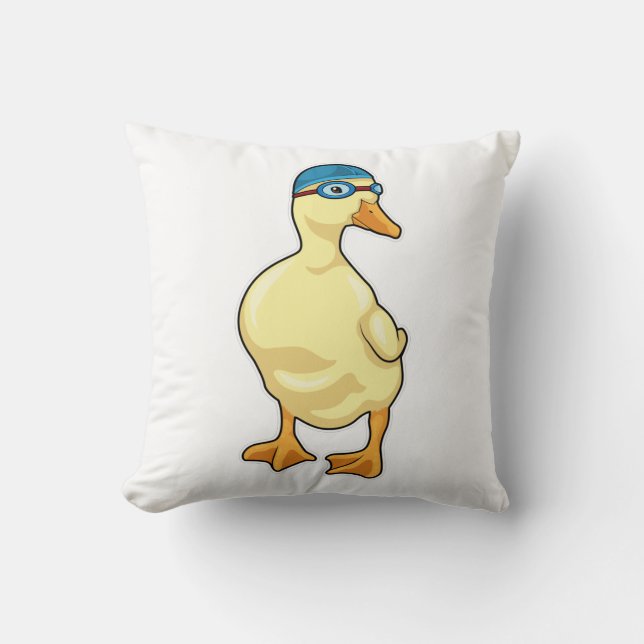 Coussin Duck at Swimming with Swimming goggles (Recto)