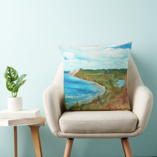 Coussin Dunes de l'ours de sommeil Lakeshore Michigan Beac
