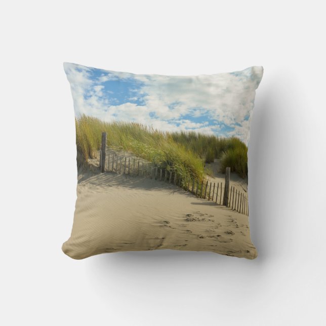Coussin Dunes de sable avec clôture en bois (Recto)