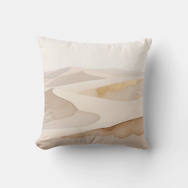 Coussin Dunes Dorées Sérénité Abstraite (Recto)