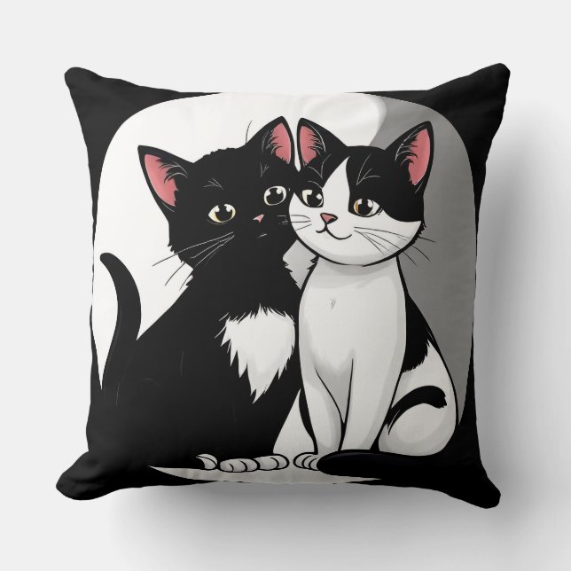 Coussin 🐱 Duo de chat mignon Style de maison confortable  (Recto)
