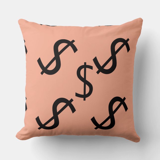 Coussin Duo Tone Dollar $ign Peach Pale Green  (Recto)
